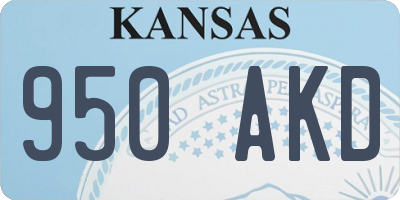 KS license plate 950AKD