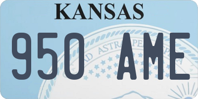 KS license plate 950AME