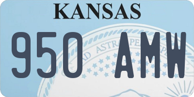 KS license plate 950AMW