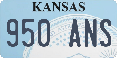 KS license plate 950ANS