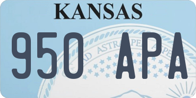 KS license plate 950APA