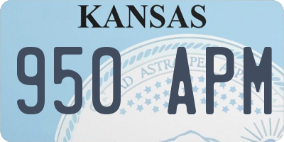 KS license plate 950APM