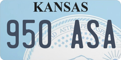 KS license plate 950ASA