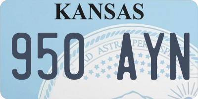 KS license plate 950AYN