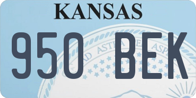 KS license plate 950BEK