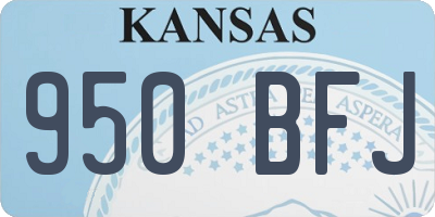 KS license plate 950BFJ