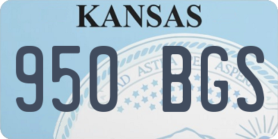 KS license plate 950BGS