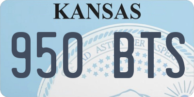KS license plate 950BTS