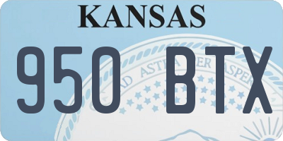 KS license plate 950BTX