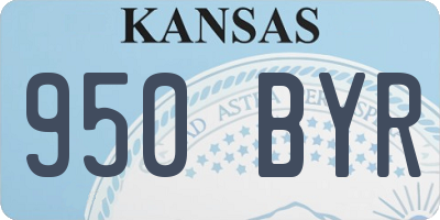 KS license plate 950BYR