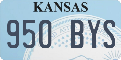 KS license plate 950BYS