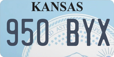 KS license plate 950BYX