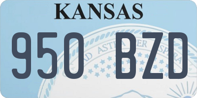 KS license plate 950BZD