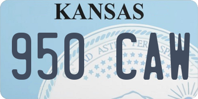 KS license plate 950CAW