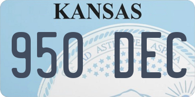 KS license plate 950DEC