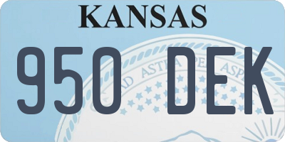 KS license plate 950DEK