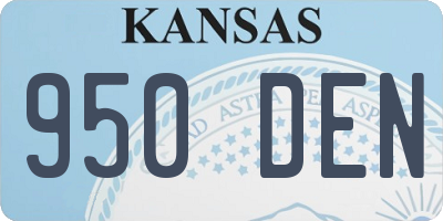 KS license plate 950DEN