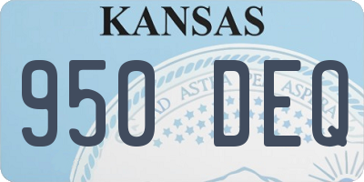 KS license plate 950DEQ