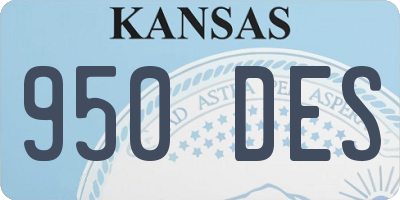 KS license plate 950DES
