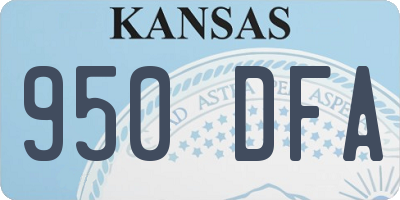 KS license plate 950DFA
