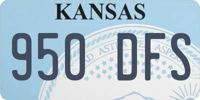 KS license plate 950DFS