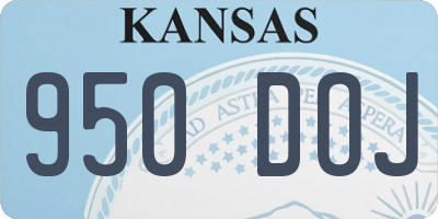 KS license plate 950DOJ