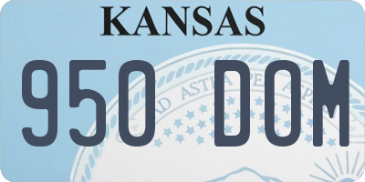 KS license plate 950DOM
