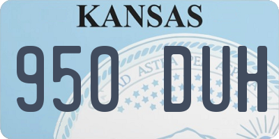 KS license plate 950DUH