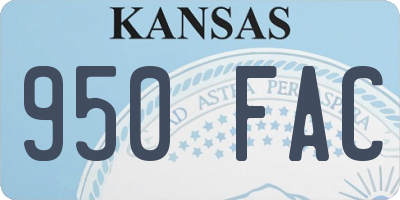 KS license plate 950FAC