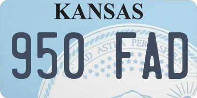 KS license plate 950FAD