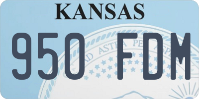 KS license plate 950FDM