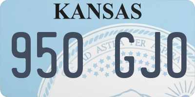 KS license plate 950GJO