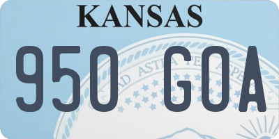 KS license plate 950GOA
