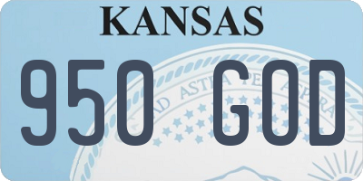 KS license plate 950GOD