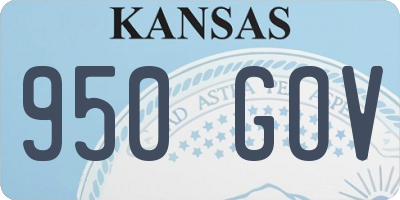 KS license plate 950GOV