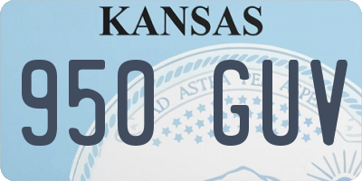 KS license plate 950GUV