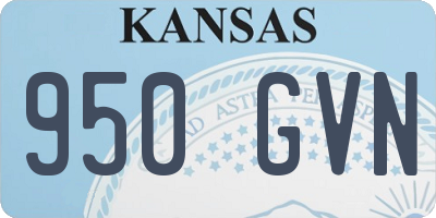 KS license plate 950GVN