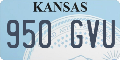 KS license plate 950GVU