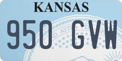 KS license plate 950GVW