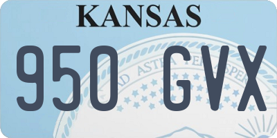 KS license plate 950GVX