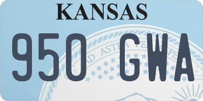 KS license plate 950GWA