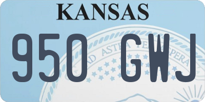 KS license plate 950GWJ
