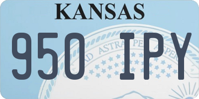 KS license plate 950IPY