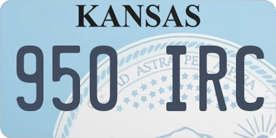 KS license plate 950IRC