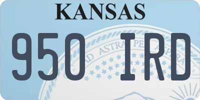 KS license plate 950IRD