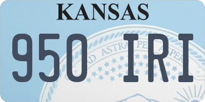KS license plate 950IRI