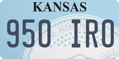 KS license plate 950IRO