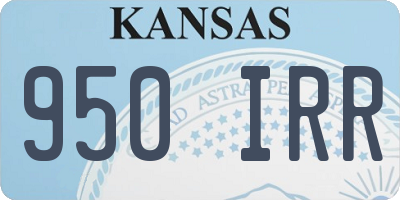 KS license plate 950IRR