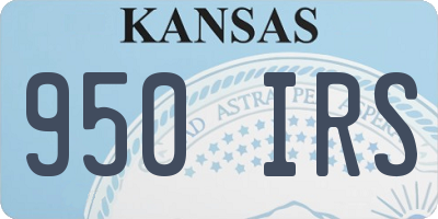 KS license plate 950IRS