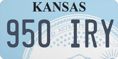 KS license plate 950IRY